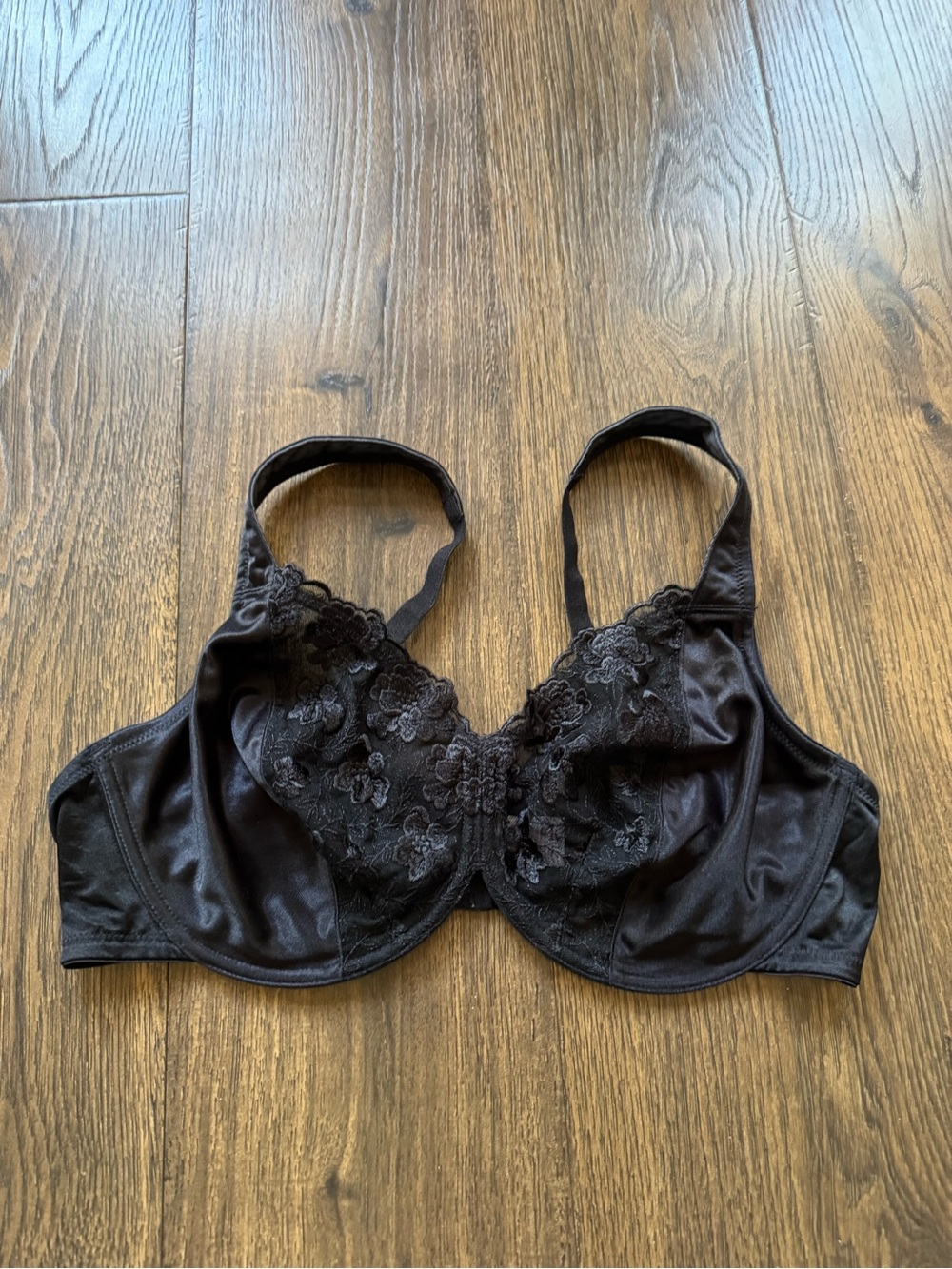 Breezies Black Lace-Trim Underwire Full Coverage Bra